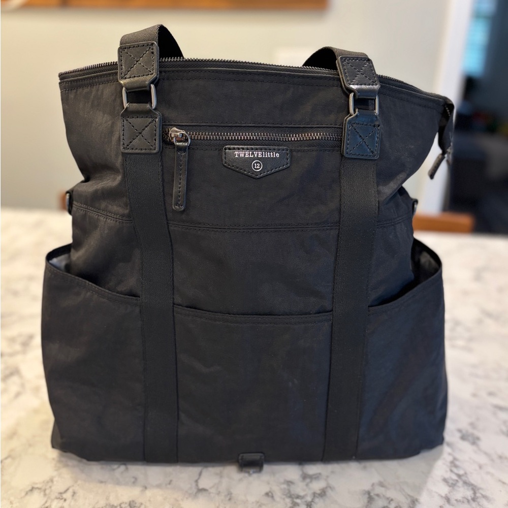 TwelveLittle Unisex Diaper Bag Backpack in Black & JuJuBe Organizing Bag Set